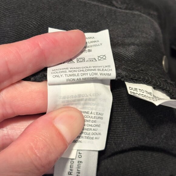 Madewell Black Raw Hem Jean Short Overalls with 3.5" Inseam Women's Size Large - Picture 4 of 4